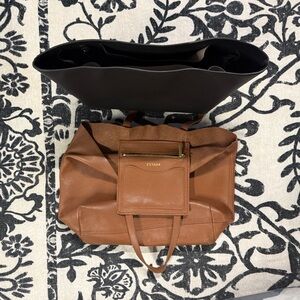 Cuyana Brown Leather Unstructured Tote